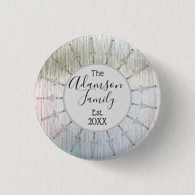  Personalized Vintage Mandala Family Name  1 Inch Round Button (Front)