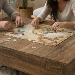 Personalized Vintage Map Jigsaw Puzzle