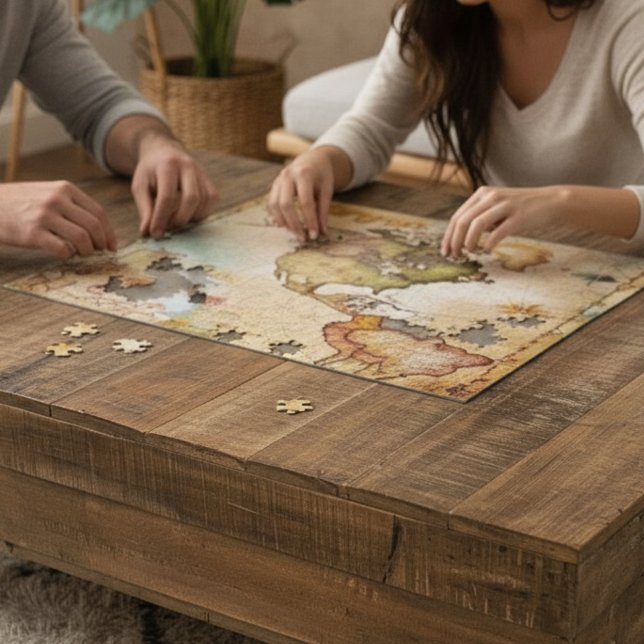 Personalized Vintage Map Jigsaw Puzzle (Creator Uploaded)