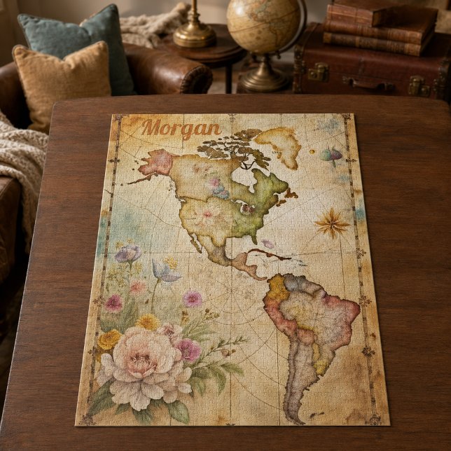 Personalized Vintage Map Jigsaw Puzzle (Creator Uploaded)