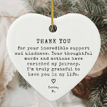 Personalized Vintage Minimal Thank You Christmas Ceramic Ornament<br><div class="desc">Express your gratitude with the Personalized Vintage Minimal Thank You Christmas Ceramic Ornament. This elegantly designed ornament is the perfect keepsake gift for those who have made a significant impact in your life, whether as a guidance counsellor, coworker, or boss. Featuring a timeless vintage minimal style, it offers a sophisticated...</div>