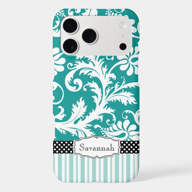 Personalized Vintage Mint Green Damask (Back)