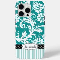 Personalized Vintage Mint Green Damask