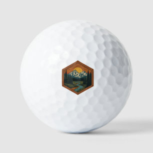 Personalized Vintage Mountain Adventure Badge Golf Balls