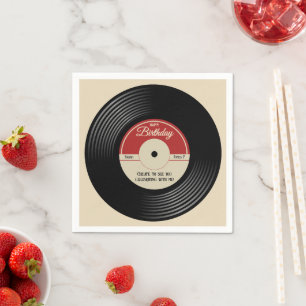 Personalized Vintage Music Theme Party Decor Napkin