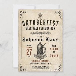 Personalized Vintage Oktoberfest Invitation