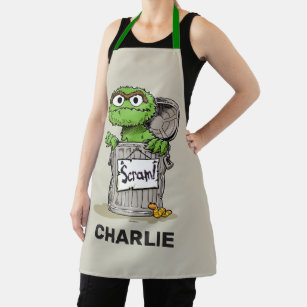Personalized Vintage Oscar the Grouch Scram Apron