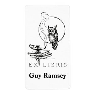 Personalized Vintage Owl Bookplate