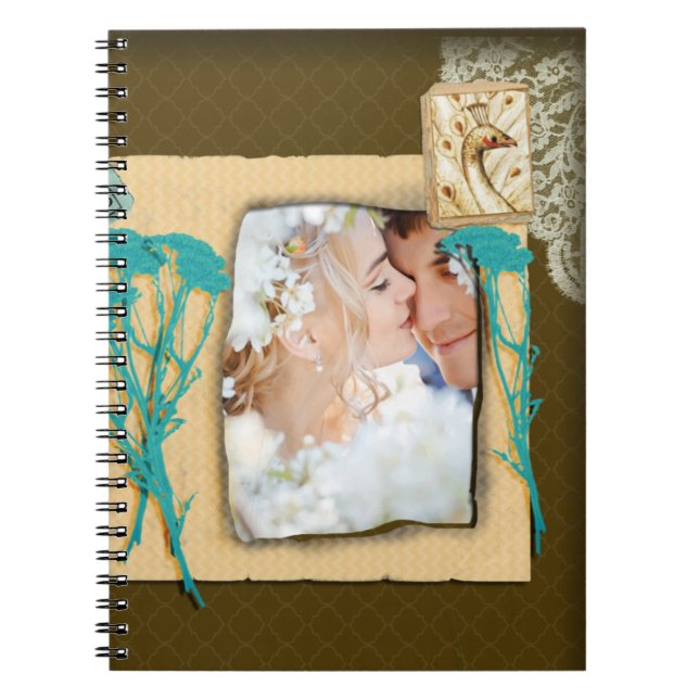 Personalized Vintage Photo Collage Notebook (Front)