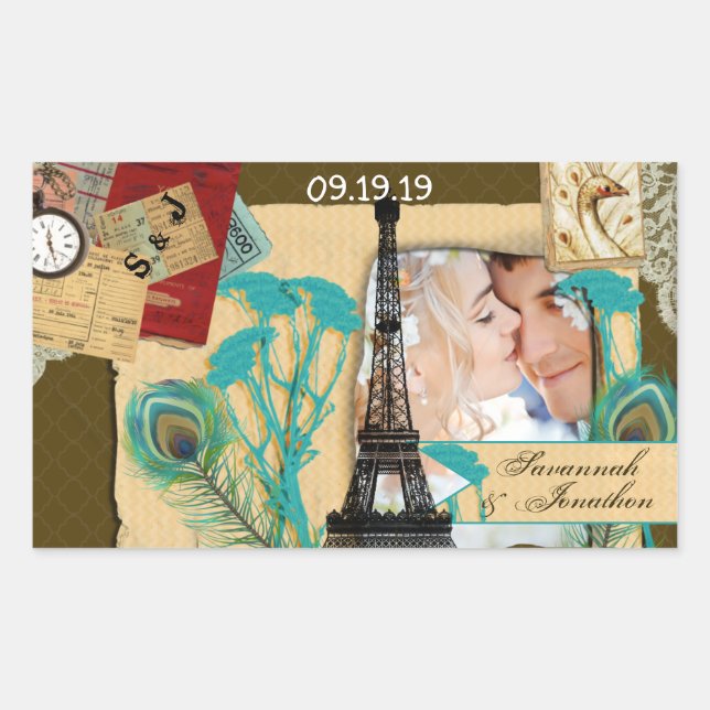 Personalized Vintage Photo Collage Sticker (Front)