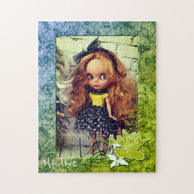 Personalized, vintage photo frame jigsaw puzzle (Vertical)