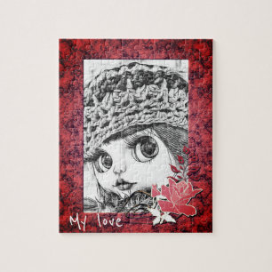 Personalized, vintage photo frame jigsaw puzzle