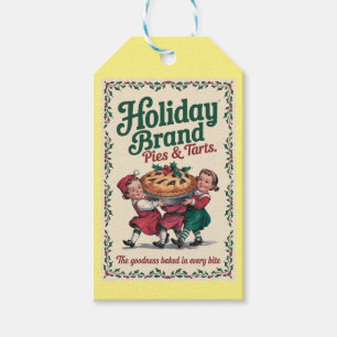 Personalized Vintage Pie and Tart Christmas Gift Tags