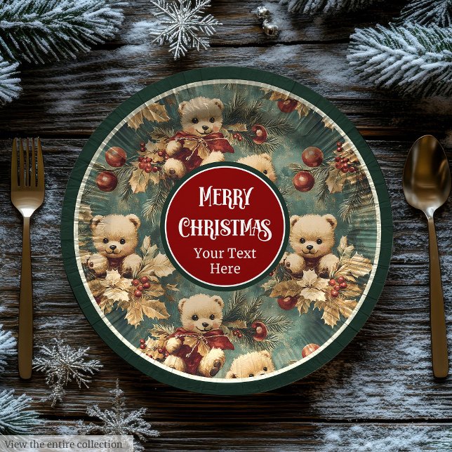 Personalized vintage plates in deep green style (Personalized vintage plates in deep green style)