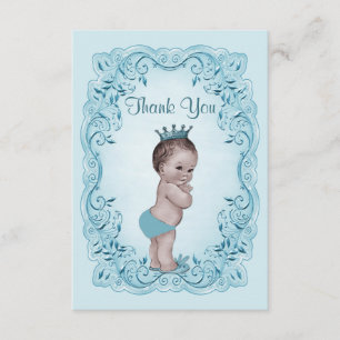Personalized Vintage Prince Baby Shower Thank You Card