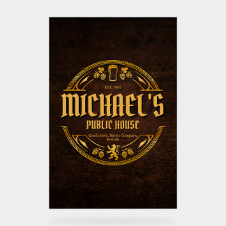 Personalized Vintage Pub Sign Custom Acrylic Bar