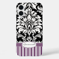 Personalized Vintage Purple Damask Love Bird