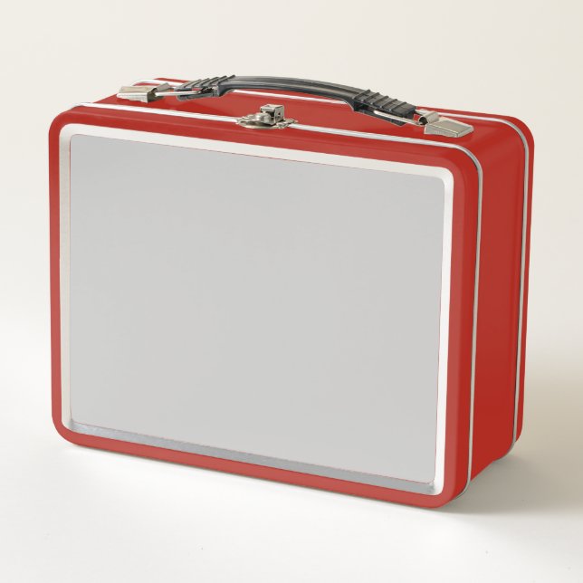 Personalized Vintage Red Metal Lunchbox (Front)