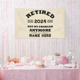 Personalized vintage retirement banner