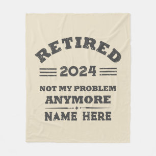 Personalized vintage retirement  fleece blanket