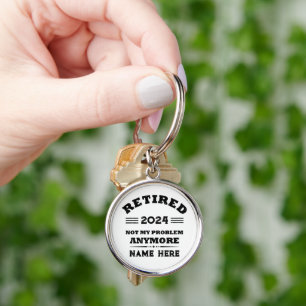 Personalized vintage retirement keychain