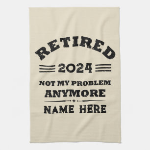 Personalized vintage retirement  kitchen towel