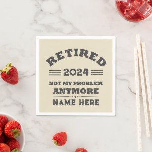 Personalized vintage retirement  napkin