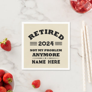 Personalized vintage retirement  napkin