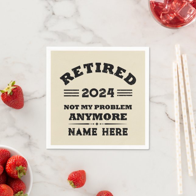 Personalized vintage retirement  napkin (Insitu)
