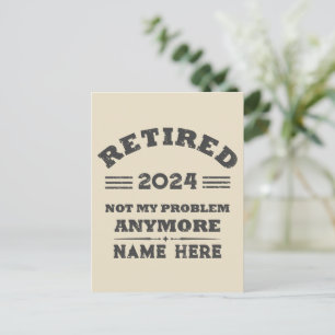 Personalized vintage retirement  postcard