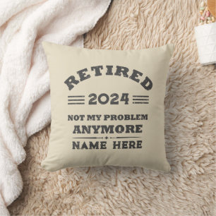 Personalized vintage retirement  throw pillow