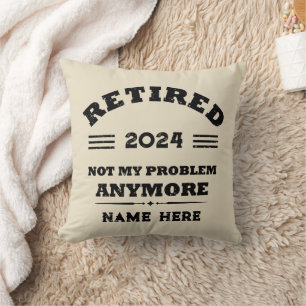 Personalized vintage retirement throw pillow