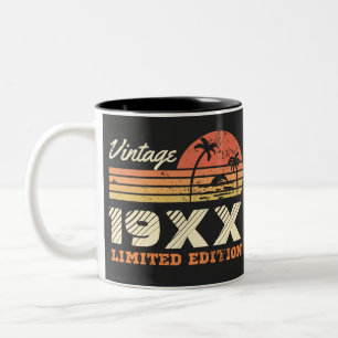 Personalized Vintage Retro Birthday   Two-Tone Coffee Mug