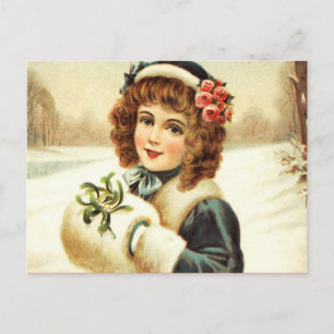 Personalized Vintage Retro Christmas Postcard