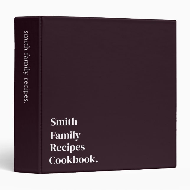 Personalized Vintage Retro Family Recipe Cookbook  Binder (Front/Spine)