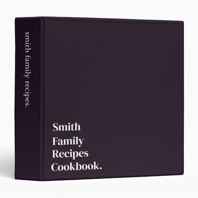 Personalized Vintage Retro Family Recipe Cookbook  Binder (Front/Spine)