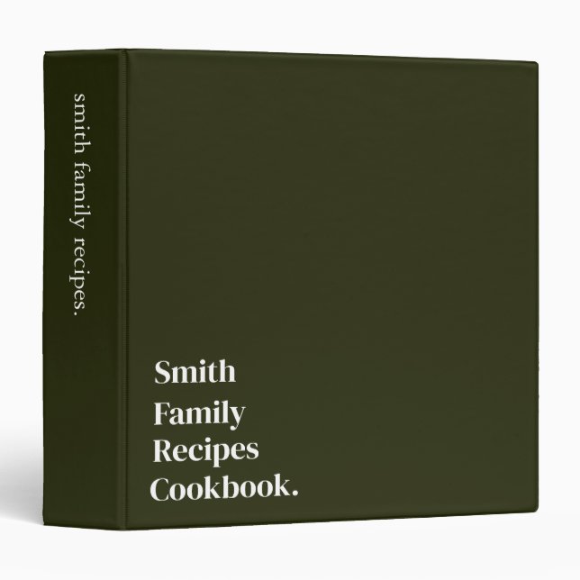 Personalized Vintage Retro Family Recipe Cookbook  Binder (Front/Spine)