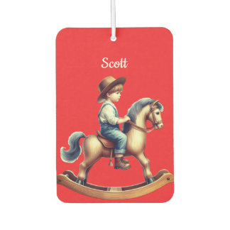 Personalized Vintage Rocking Horse Air Freshener