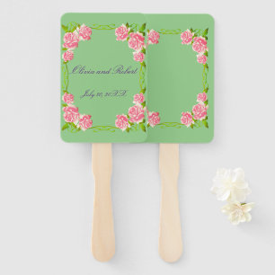 Personalized vintage romantic roses hand fan