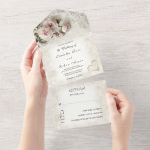 Personalized Vintage RSVP postcard Invitation