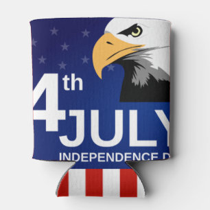 Personalized Vintage Rustic American Flag Can Cool Can Cooler