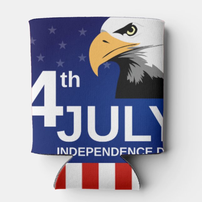 Personalized Vintage Rustic American Flag Can Cool Cooler (Back)