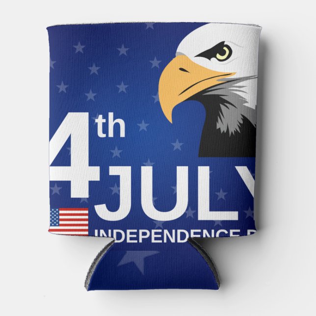 Personalized Vintage Rustic American Flag Can Cool Cooler (Front)
