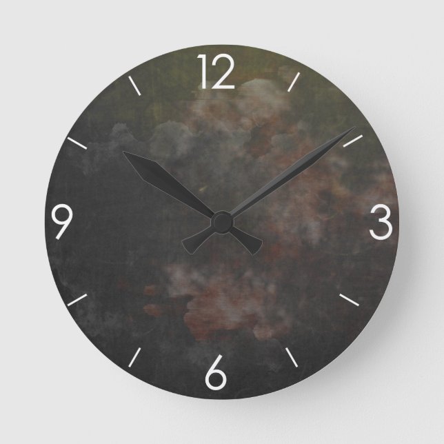 Personalized Vintage Rustic Black Chalkboard  Round Clock (Front)