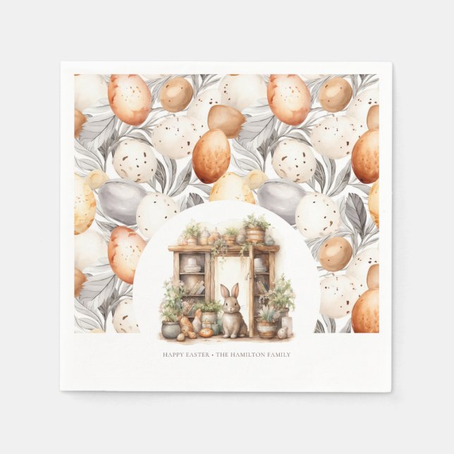 Personalized Vintage Rustic Easter Napkin (Front)