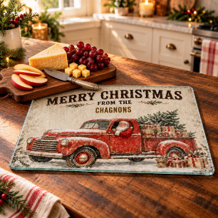 Personalized Vintage Santa Christmas Cutting Board