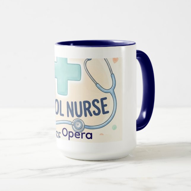 Personalized Vintage School Nurse Sign Mug (Front Right)