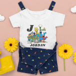 Personalized Vintage Sesame Street Pals Baby T-Shirt<br><div class="desc">This adorable baby t-shirt features a vintage-inspired design of beloved Sesame Street characters, including Big Bird, Elmo, Cookie Monster, and Oscar the Grouch. The nostalgic artwork is paired with customizable text, allowing you to add your child’s name for a personal touch. Perfect for little Sesame Street fans, this t-shirt brings...</div>