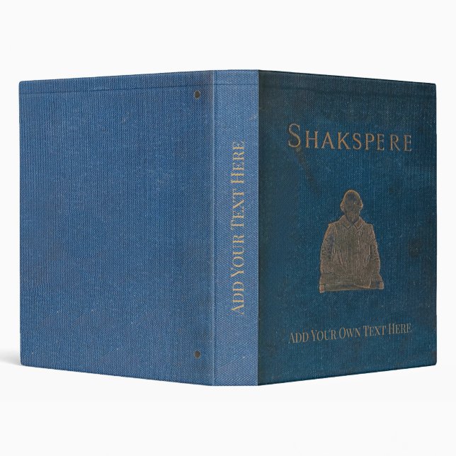 Personalized Vintage Shakespeare 3-Ring Binder (Background)
