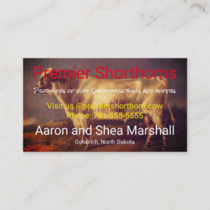 Personalized Vintage Shorthorn Bull Business Card